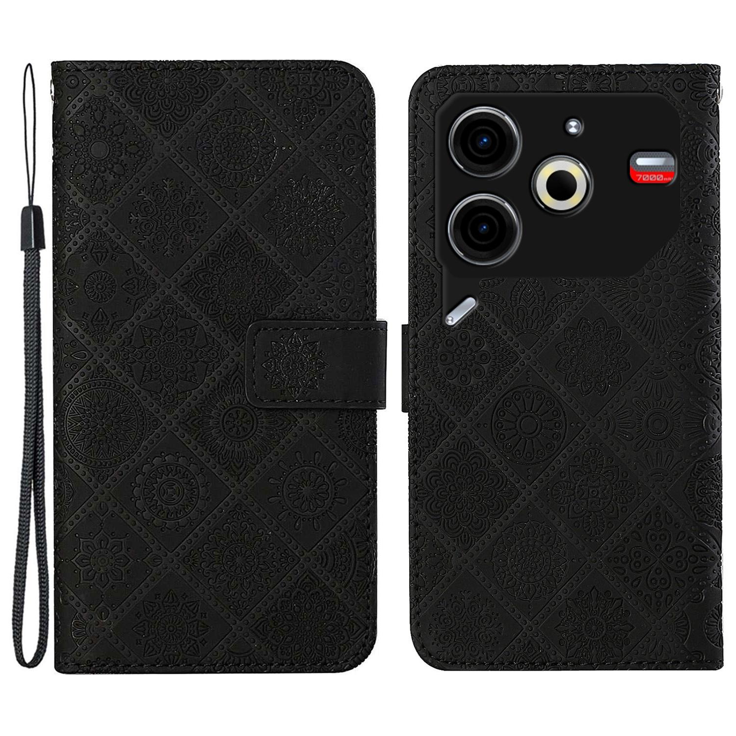 

For TECNO Pova 6 Neo Case Leather Case Ethnic Style Wallet Phone Cover with Strap F