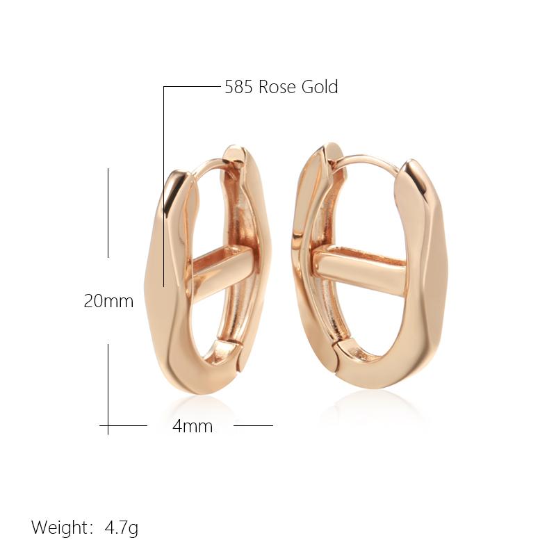Fashion Glossy Dangle Earrings  Rose Gold Color Simple Geometry Earrings For Women High Quality Daily Fine Jewelry