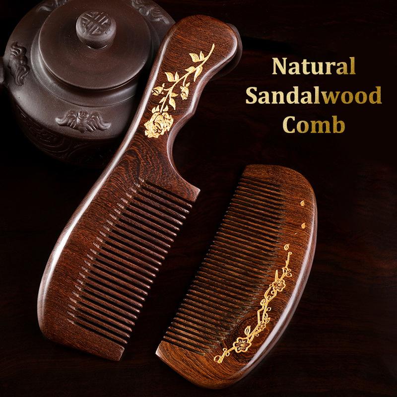New Anti-Static Handcrafted Natural Peach Wood Hair Comb Head Massage Sandalwood Comb Hair Care Diy Styling Tool