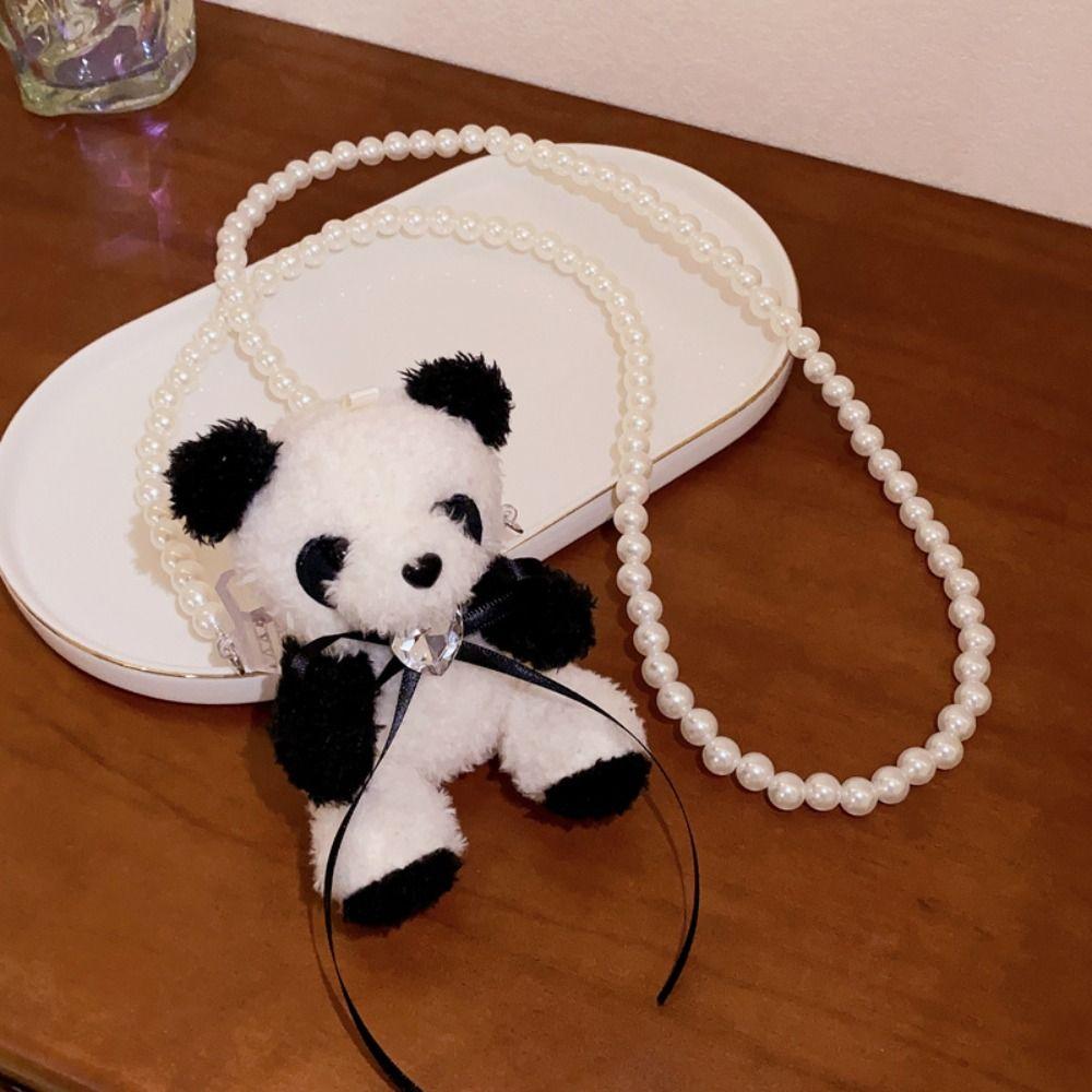 

Ремешок с плюшевым зажимом для телефона на спине, плюшевая панда, плюшевый зажим с пандой на спине, ремешок, подарок для девочки