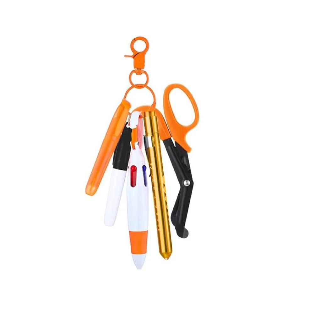 Gift Retractable Nurse Pen Set Multi-Functional LED Light Badge Reel ID Badge Holder Office