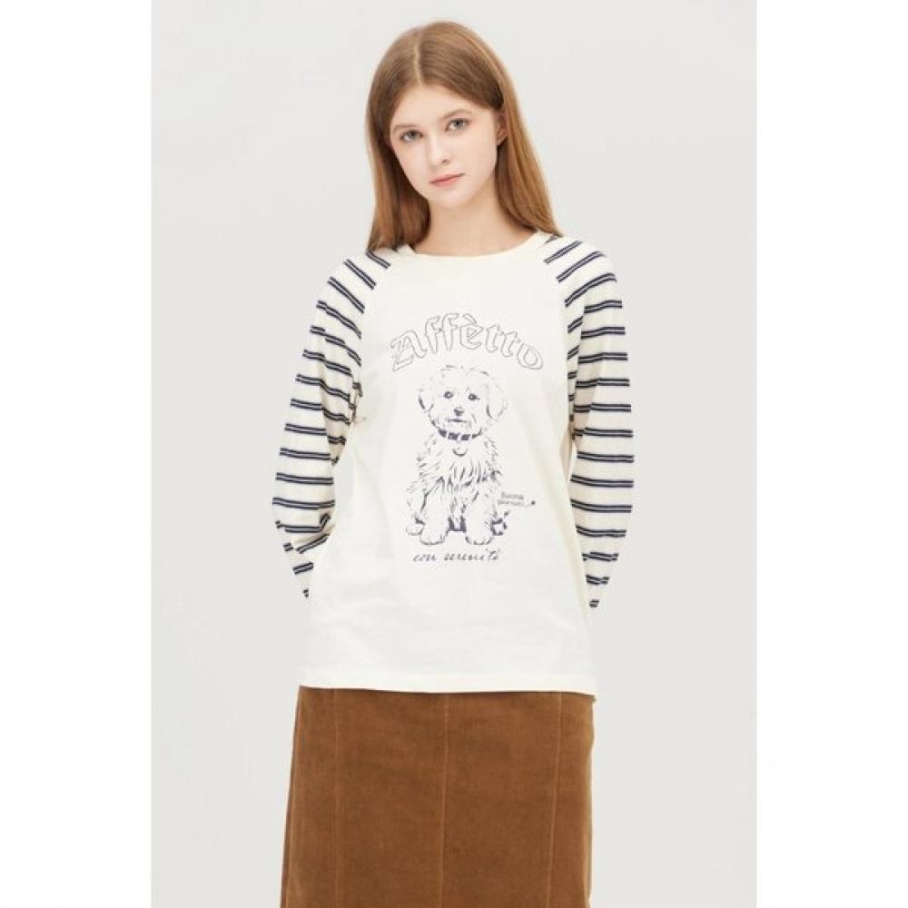 BeneTTon Dog PrinTing Raglan T shirT baTs52561