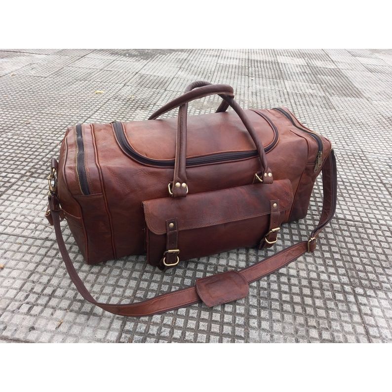 Handmade Leather Duffle Bag: Travel Weekender