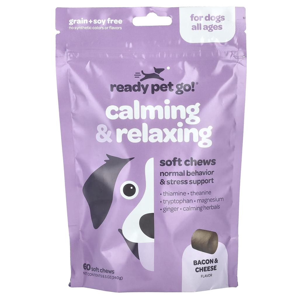 Calm & Relax, Dogs, All Ages, Bacon & Cheese, Soft Chews, 60 Pieces, 240G (8.5Oz)