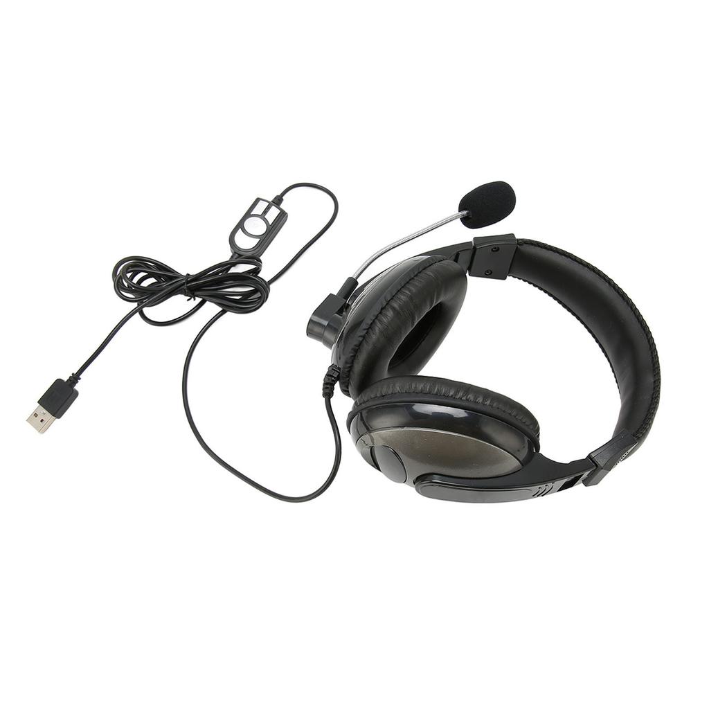 USB Gaming Headset Wire Control Adjustable Volume Gaming Headset with Microphone for PC Laptop for P