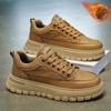 Winter Shoes Men Waterproof Warm Versatile Casual Shoes Thick Soles Heightening Casual Leather Shoes