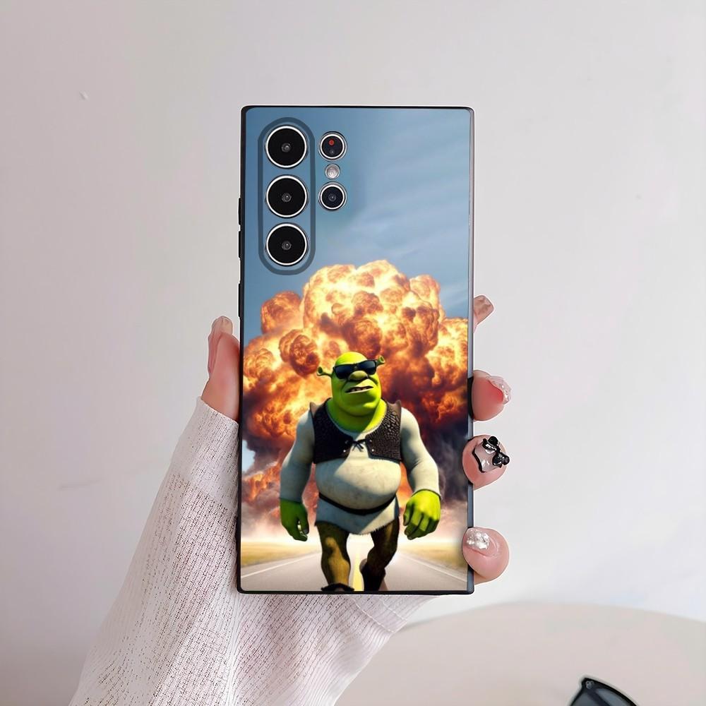 Cartoon S-Shrek Funny Phone Case For Samsung Galaxy S25 S24 S22 S23 Ultra S21 S20 Plus 5G Frosted Non-Slip Full Cover Soft Case