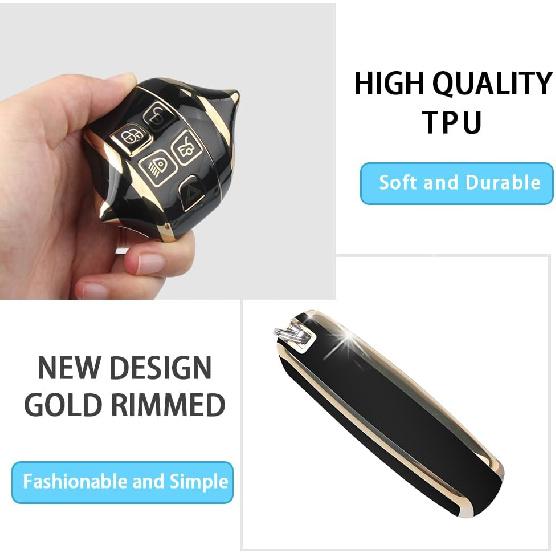 Für Land Rover Schlüsselanhänger Hülle mit Schlüsselring, Auto Schlüsselhülle Schale Schutzhülle 5 Tasten für | Range Rover Evoque Sport Velar | Land Rover Discovery LR4 a9