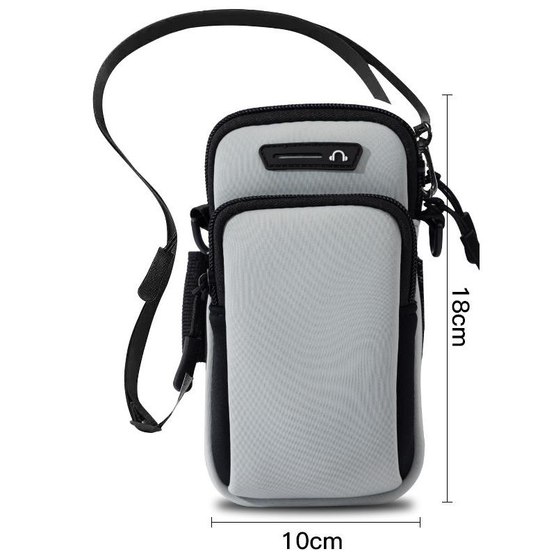 

Легкая неопреновая сумка для телефона для бега 7 дюймов, наплечная сумка-кошелек для защиты телефона, пыле- и водонепроницаемая спортивная сумка для телефона на руку для велоспорта серый