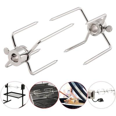 1 Pieza de Acero Inoxidable Pinza para Asador de Carne Pinchos para Carne de Barbacoa con Tornillo de Bloqueo Ajustes Rápidos Herramientas para Barbacoa.