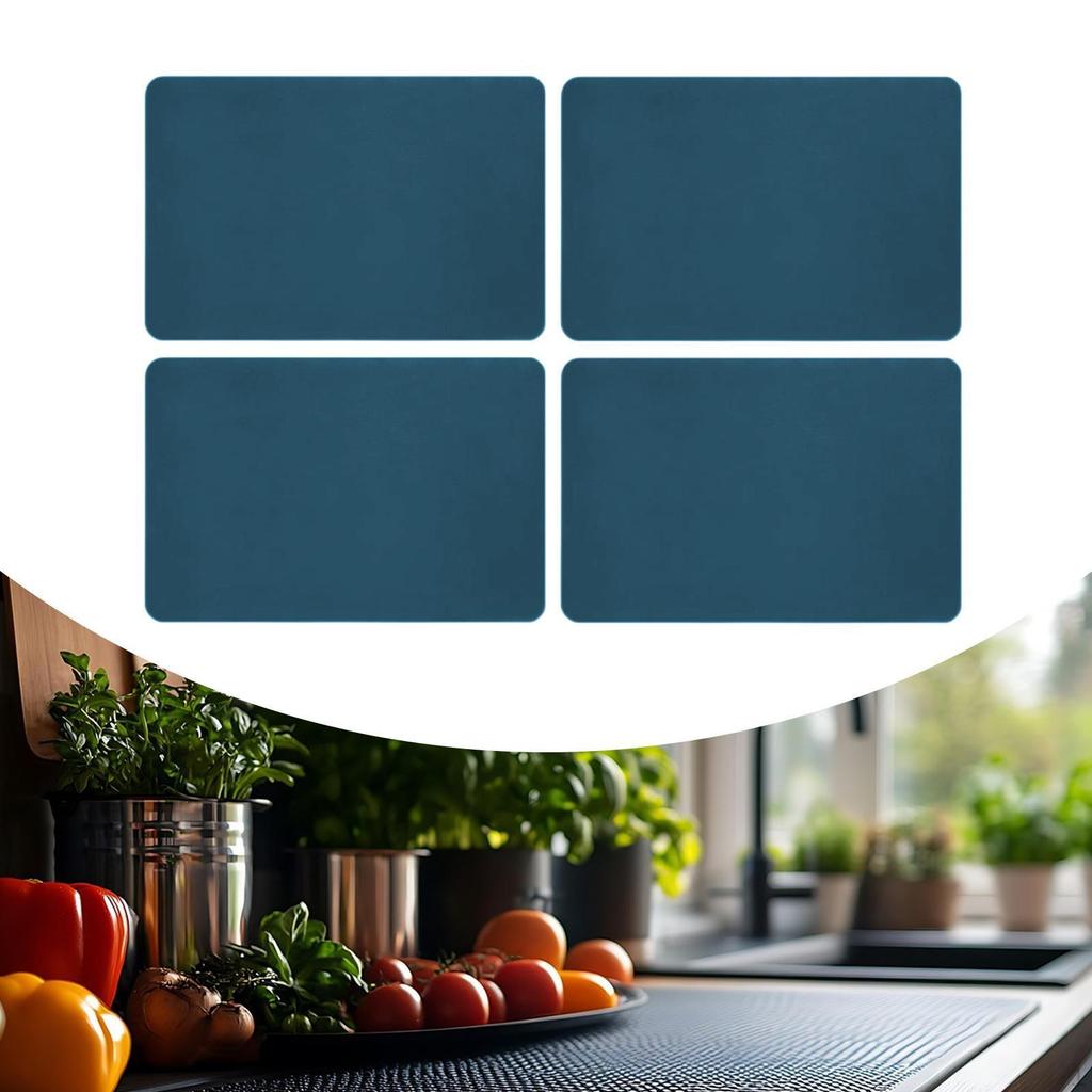 4-teilige Abtropfmatten für Geschirr, Matten aus widerstandsfähigem Aufbewahrungsmaterial ohne Schiebetablett für