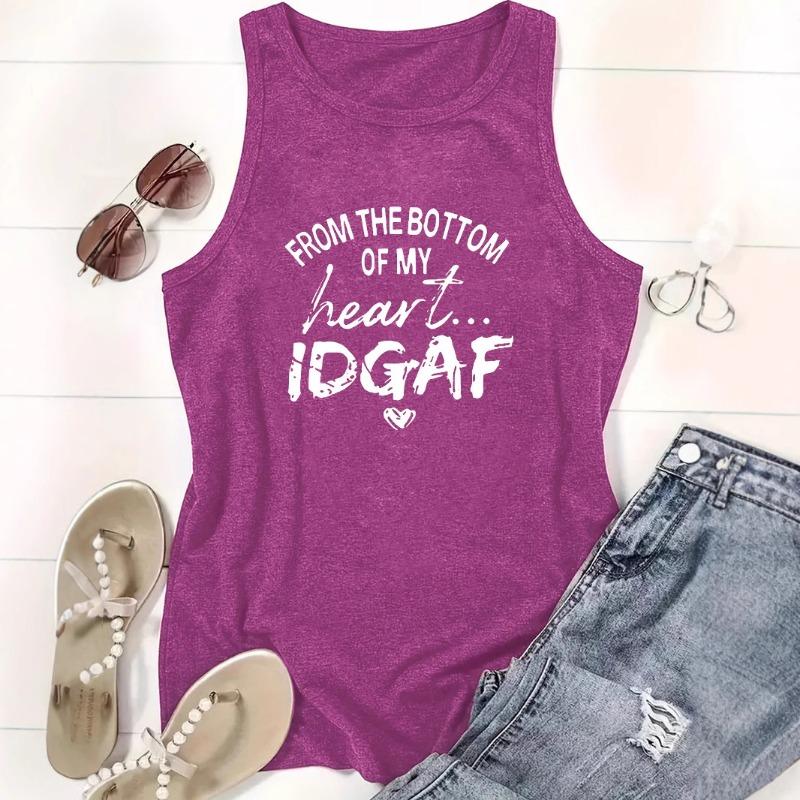Fashionable Women's Summer Large Vest with Magical Letter Prints