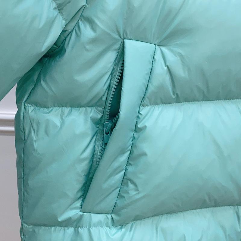 Women Down Jacket with Removable Hood Warm Autumn Winter Outwear Simple Solid Color Casual Over Size Coat