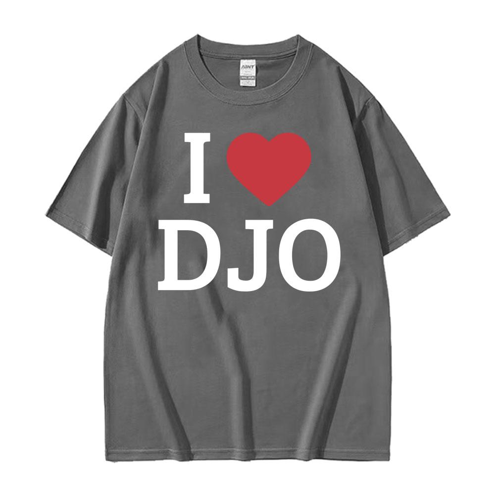 I Heart DJO Graphic Print Tee Shirt Unisex Women Fashion Hip Hop Short Sleeve Tshirt Oversized Cozy 100 Cotton T Shirt Streetwear