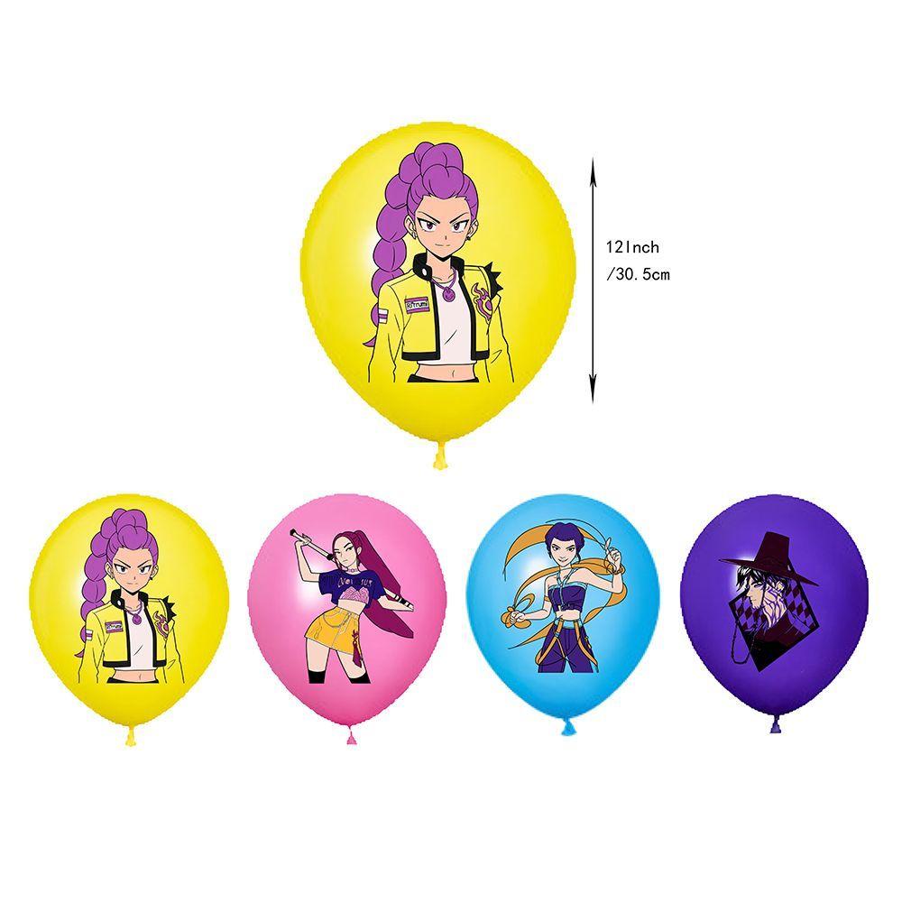 Demon Hunter Girls Anime-Themed Birthday Party Set: Banners, Balloons, Cake Topper, Glasses, and Decorations