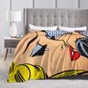 Roy Lichtenstein Pop Art Blanket  Warm Soft Aesthetic Plush Throw Blanket For Home Decor Picnic Flannel Bedspread Bed Cover