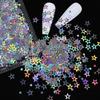 2g/ Bag Hologram Mixed Holloway Pentacle Nail Glitter Flash PET Flake Shaped Glitter for DIY Gel Nail Decoration Accessories