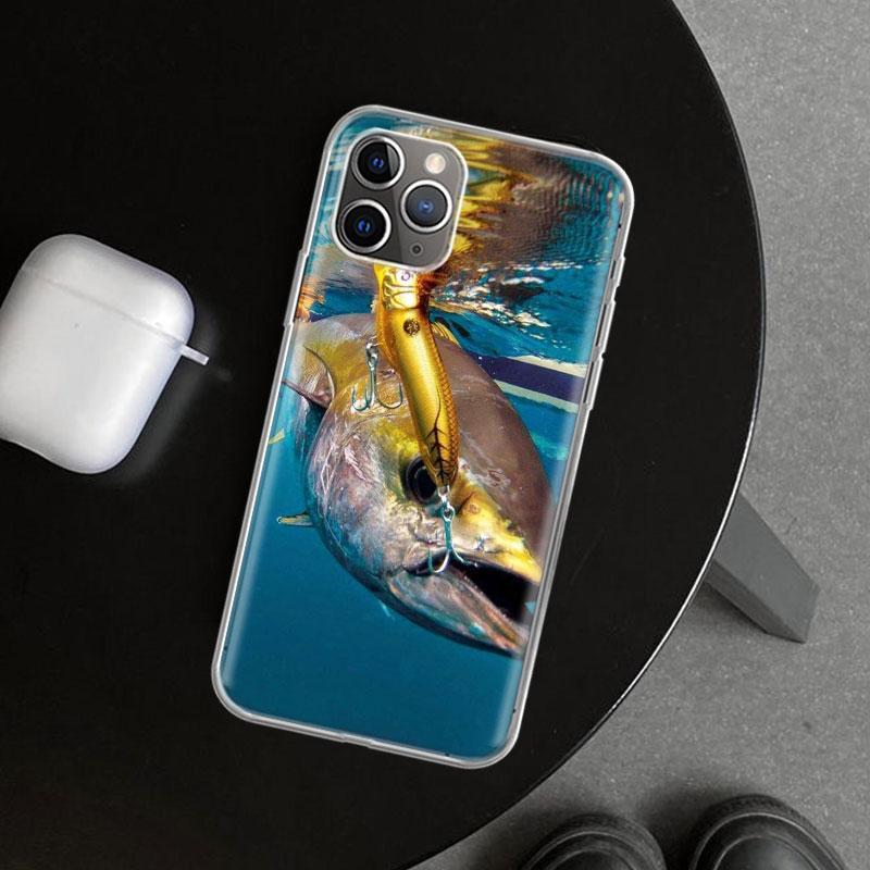 Carp Fish Fishing Rod Hook Phone Case Cover for iPhone 18 11 12 13 Mini 14 15 Plus 16 Pro Max 17 Air 7 8 + SE Art Customized Fundas
