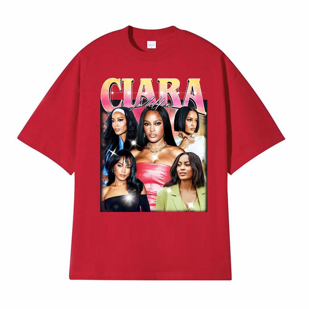 Ciara Miller Vintage 90s Graphic T Shirts for Unisex Women Summer Gothic Streetwear Tshirts High Quality Oversized Comfort T Shirt