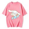 T-shirt Cinnamoroll 2026 cotone morbido manica corta girocollo stampa carina leggera top estivo per Donna uso quotidiano casual
