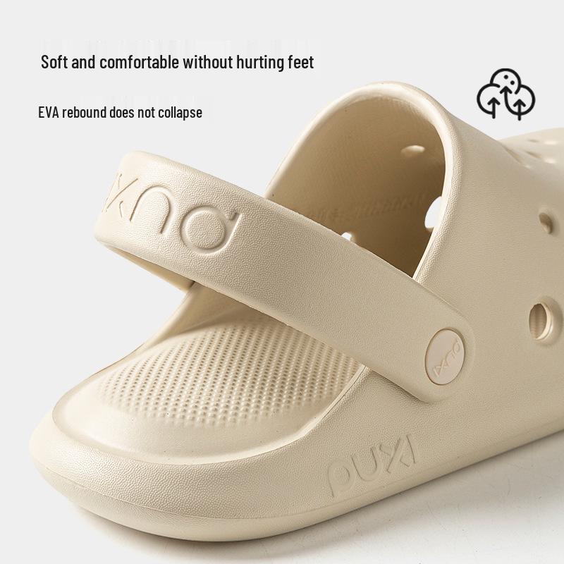 PUXI Women's Summer EVA Sandals - Soft, Elastic, Non-slip Closed-toe Slippers for Home & Outdoor Use