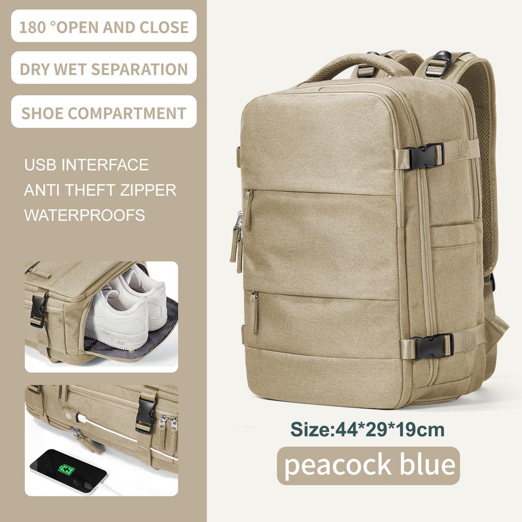 Men's Backpack Versatile Commuting Business Waterproof Backpacks Laptop Bag Large-Capacity Carry On Luggage Travel Backpack