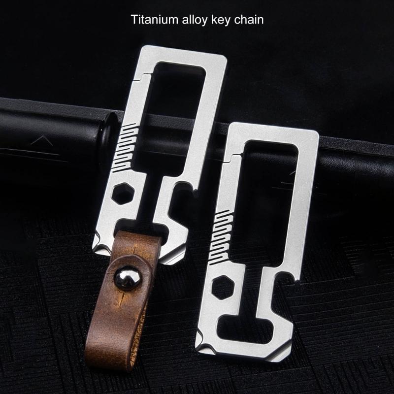 Titaniums Alloy Key Holder Outdoor Tool Key Holder with Bottle Opener Screwdriver Outdoor Keychain Multitool Enduring