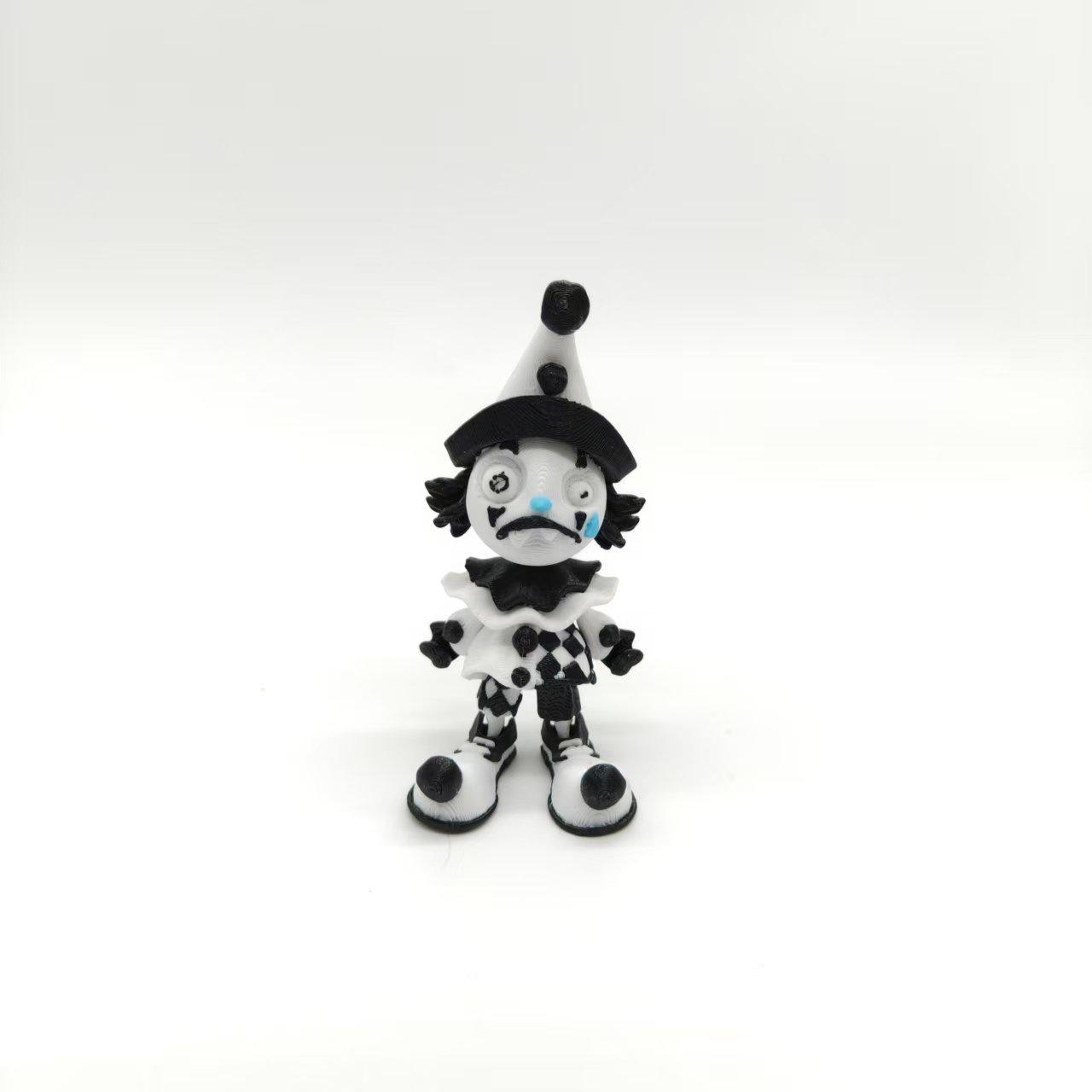 

3D Printing Halloween Night Horror Clown, New Creative Decoration Black and White Clown Horror Scene Desktop Decoration чорний