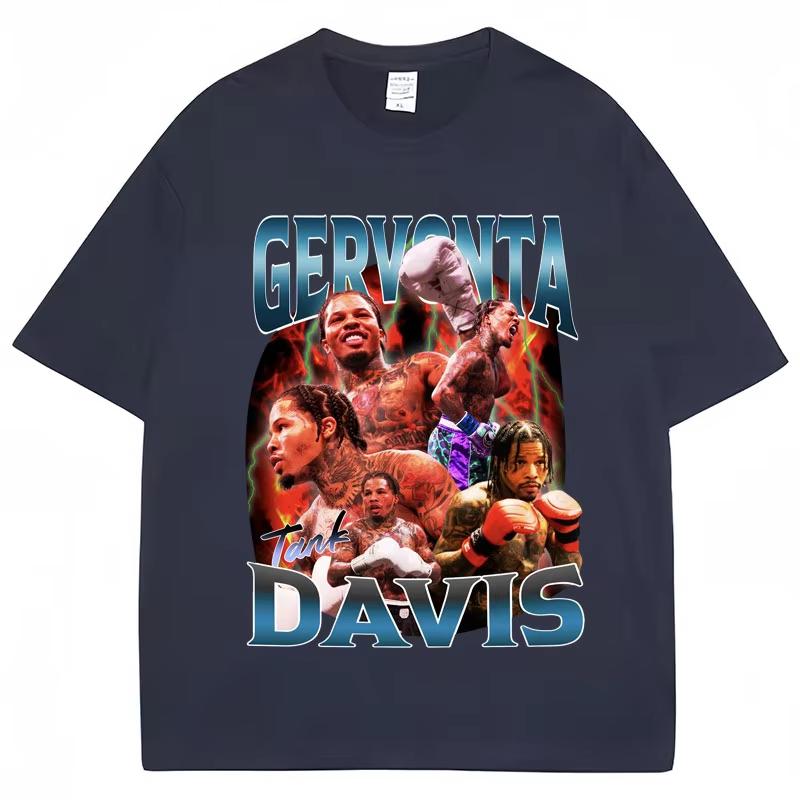 T-shirt Imprimé Tank Gervonta Davis Style Vintage Harajuku Hip Hop Ample Vintage T-shirts Boxe Coton T-shirt Streetwear