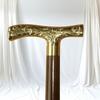 Solid Brass T-Handle Walking Cane Derby Style Ebony Wooden Stick For Gifting