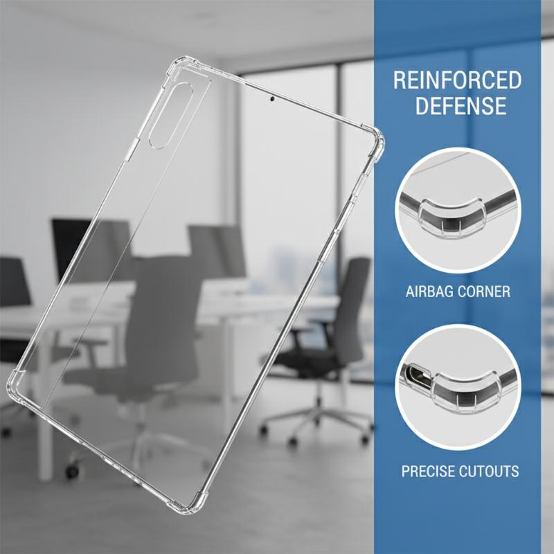 For Yoga Pad Pro 12.7 Inch Tablet Case Transparent TPU Soft Cover Anti-Slip With Air Bags Anti-Drop & Scratch Tablet Sleeves
