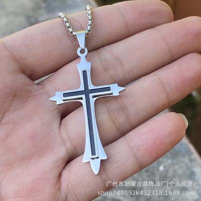 Хип-хоп Винтажная Двойная Подвеска Уличное Ожерелье Цепочка для Свитера Персонализированные Украшения из Титановой Стали