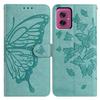 For Motorola Moto G55 5G Case Butterfly Imprinted Wallet Stand PU Leather Flip Phone Cover with Strap