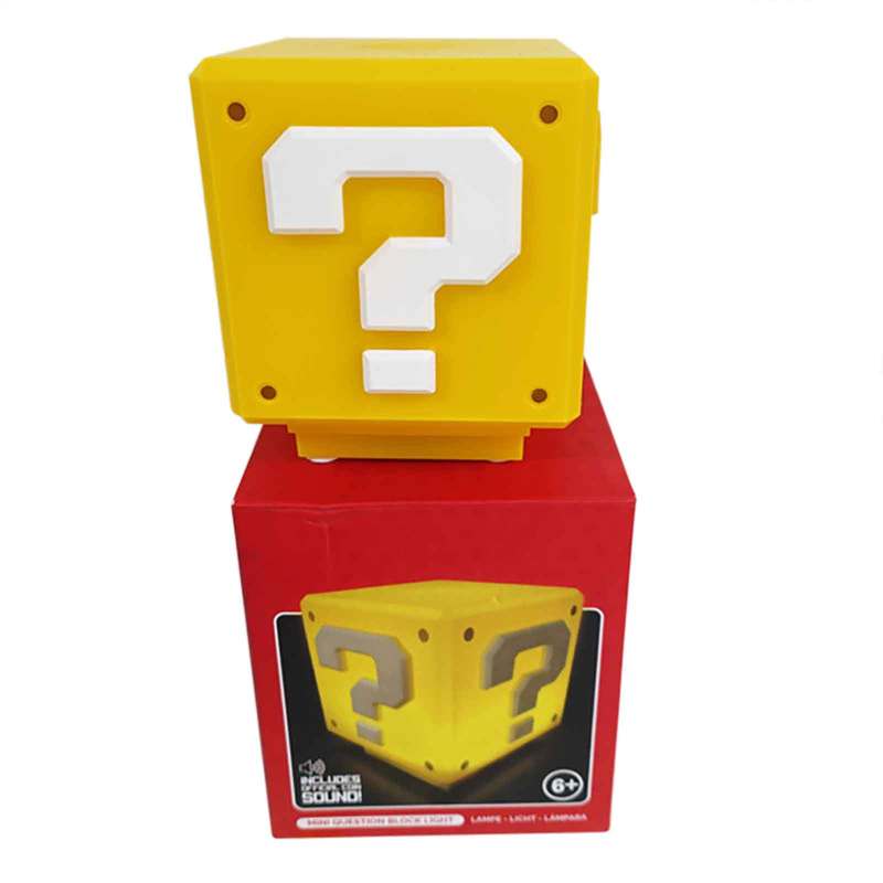

10-сантиметровый ночник Super Mario Question Mark Block со звуковой прикроватной лампой USB для зарядки настольной лампы для