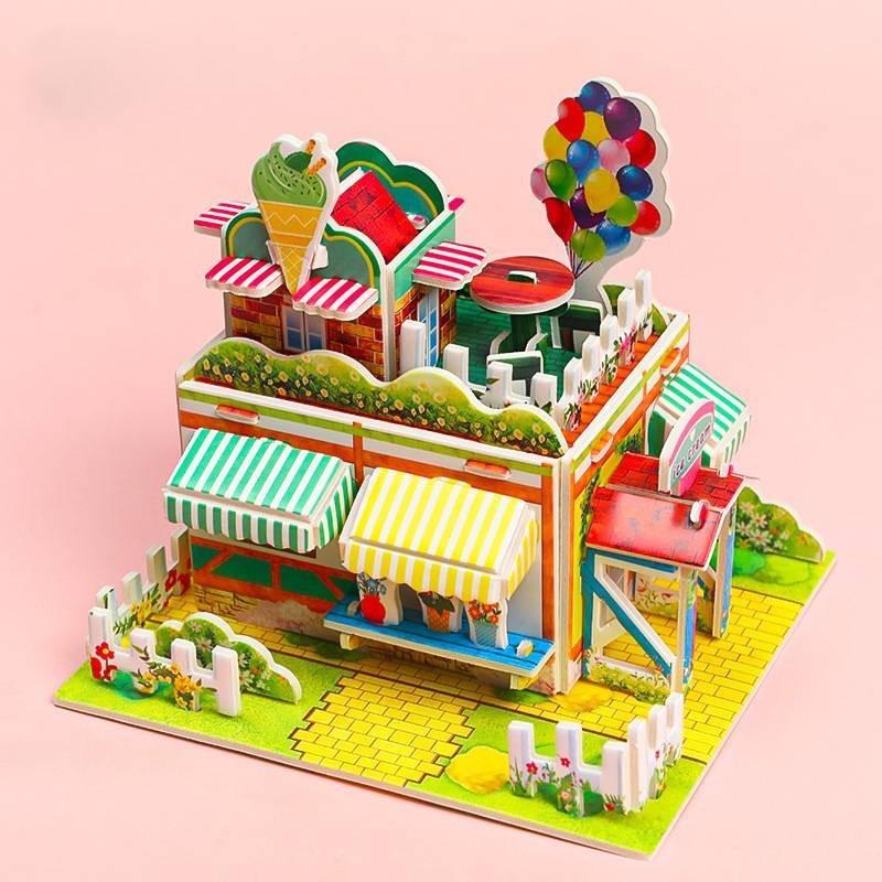 Large Foam 3d Puzzle Card For Kids Diy Handmade Assembly Rainbow Castle Educational Jigsaw