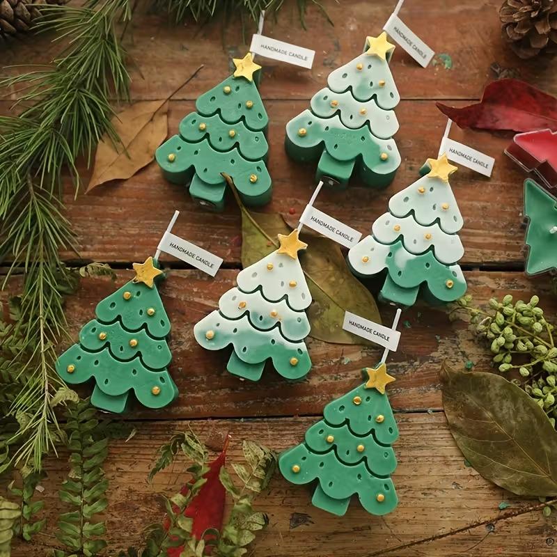 Christmas Silicone Mold Set Tree Reindeer Smiling Gingerbread Man DIY Candle Soap Plaster Crafts Christmas Decor Gift Supplies