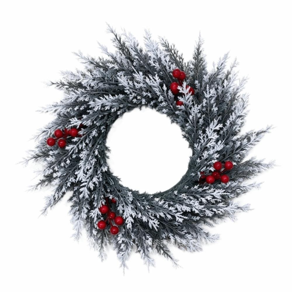 Evergreen Plastic Christmas Pine Wreath Artificial Pine Garland Wreath Indoor Decor