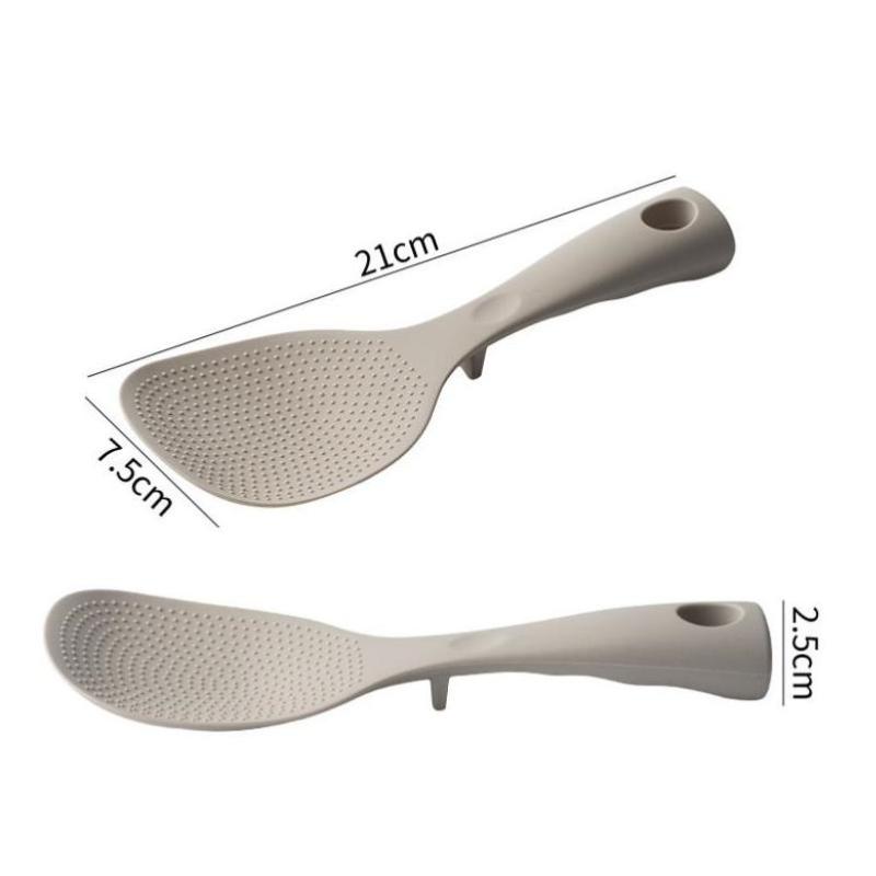 1Pcs Standing Silicone Spoon Non-Stick Cooking Spoon Anti-Scalding Pot Rice High-Temperature-Resistant Spoon Kitchen Gadgets