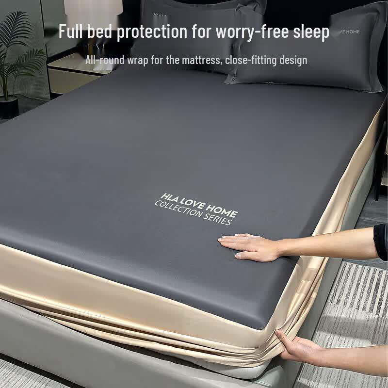 Heilan Home Washable Ice Silk Fitted Sheet
