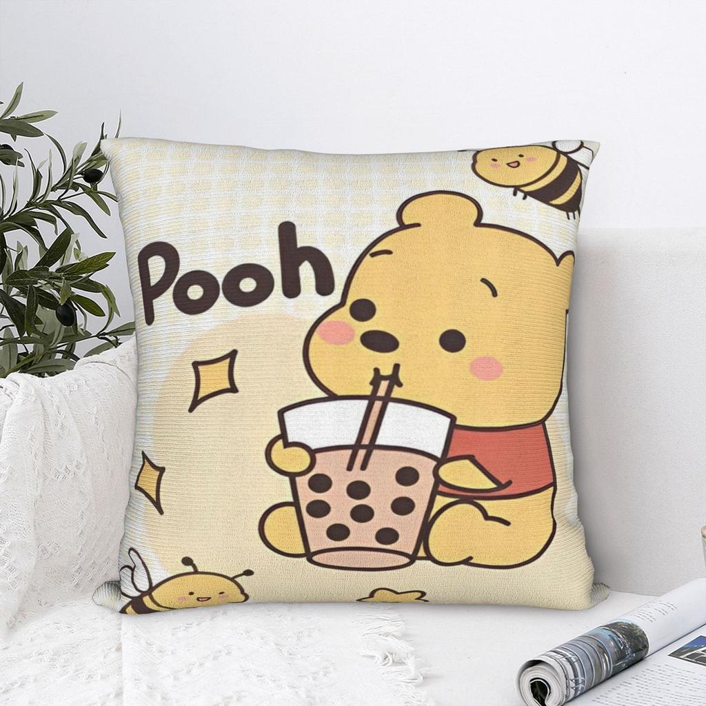 Winnie The Pooh Square Pillowcases Polyester Bed Car Cute Honey And Bee Cushion Case Cool Decor Throw Pillow Case 45*45