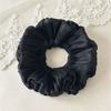 Vertical Pleated Metallic Luster Headwear Bold Glossy Ribbed Hair Ties High Elasticity Voluminous Bun Holders For Modern Styling