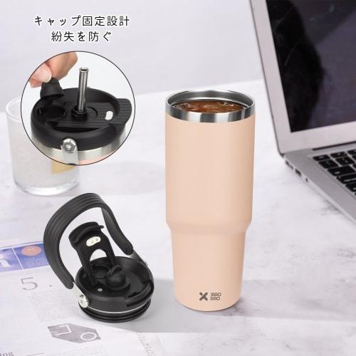 SKIASE Tumbler with Straw, 900ml Water Bottle, Large Capacity Water Bottle, Vacuum Insulated, Keeps Hot or Cold, Wide Mouth, Direct Drinking, with Lid