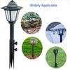 4 Piece Steel Torch Stakes, Garden Stakes For Outdoor Lights, Black Ground Spike Replacement Stakes For Solar Lights