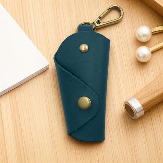 Car Keychain Box Foldable Design Prevents Scratches Handmade Imitation Leather Key Bag Key Organizer