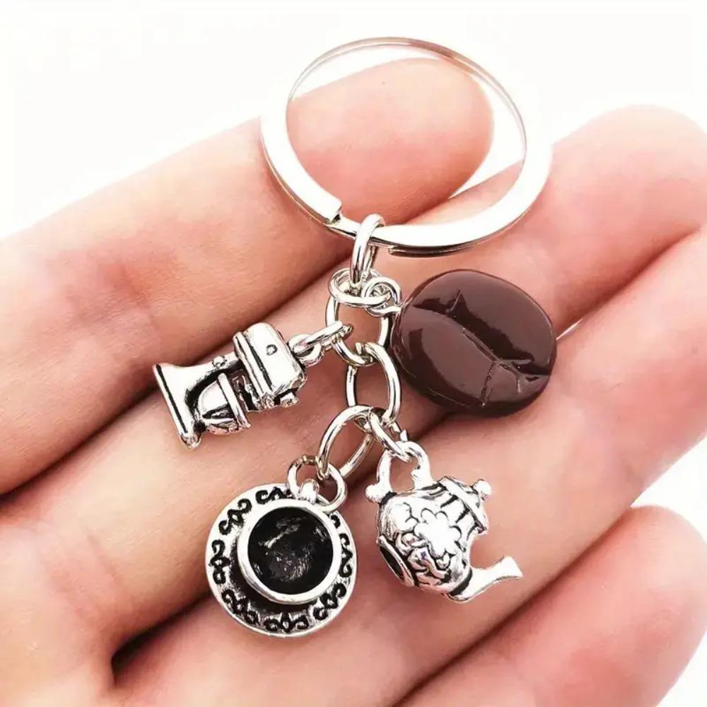 European & American Fashion Barista Keychain: Creative Coffee Machine, Coffee Pot, Coffee Cup for Coffee Lovers