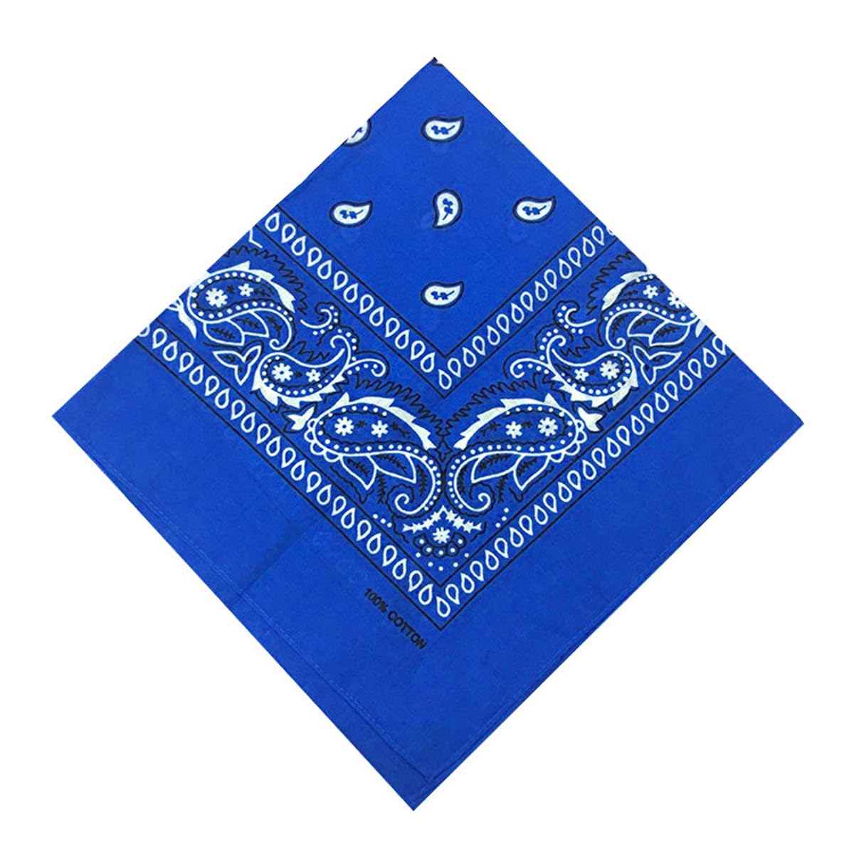 

kakatrend Bandana Blue Paisley 100% Cotton Bandanna Adults Unisex Doo Rag Large 55cm x 55cm синій