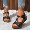 Fashion Women's Summer Fashion Wedge Sandals Lightweight Buckle Strap Platform Gladiator Sandals Woman Comfort Non Slip Beach Sandalias
