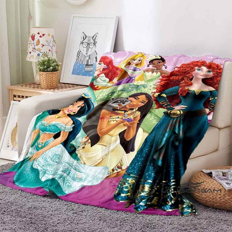 3D Printed Disney Princess Cartoon Blanket, Suitable for All Seasons, Wearable By Children and Adults, A Luxurious Gift Choice.
