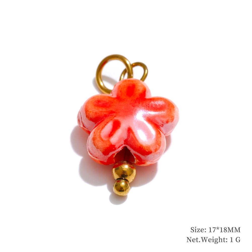 Yhpup 1PC Cute Enamel Enamel Star Flower Cherry Strawberry DIY Accessories Charm Pendants for Necklace Bracelet Earrings Making
