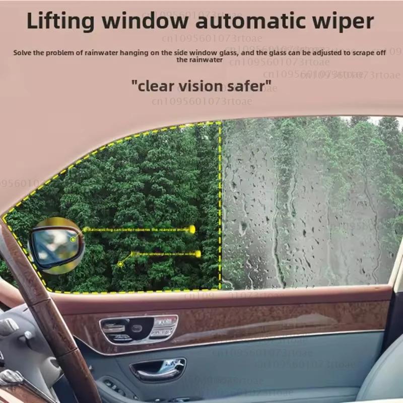Universal Car Side Window Cleaner - Dual-Use Auto/Home Glass Wiper Tool, Streak-Free Water Mist Removal & Blade Care Accessory